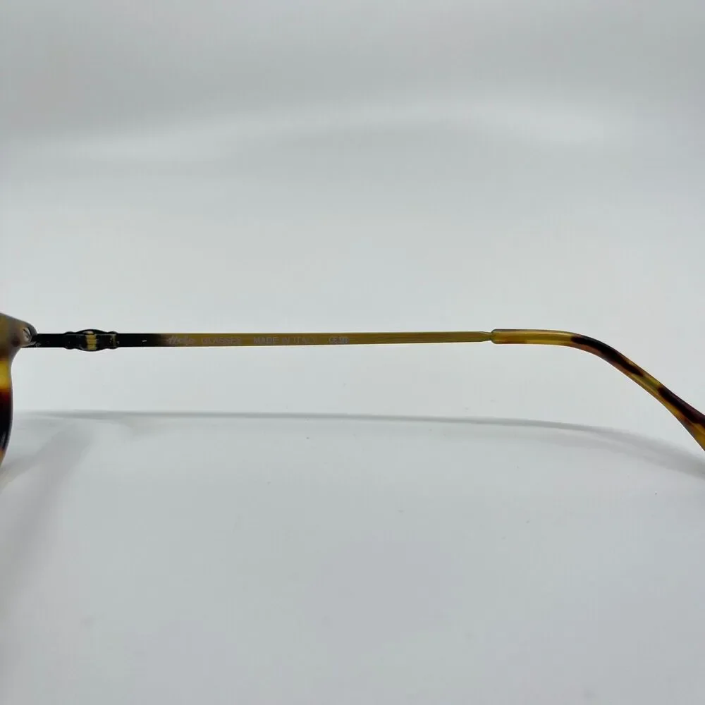 Help Eyeglasses MOD 184 Brown gold metal‎ Frame Made in Italy 49-21 H6482